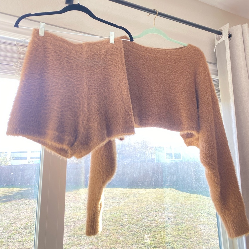 Fashionnova 2 Piece Fuzzy Set - Brown